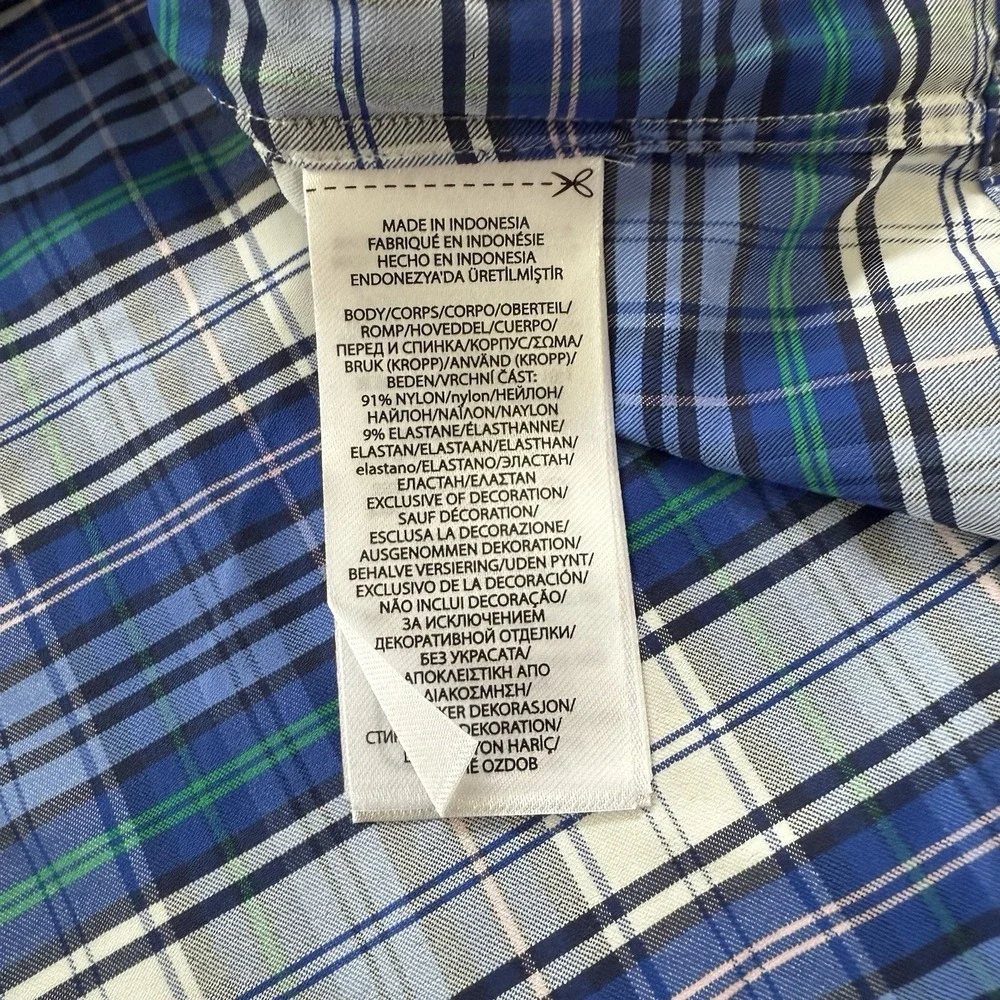 NEW Polo Ralph Lauren‎ Classic Fit Performance Button Down Size Large Blue Plaid